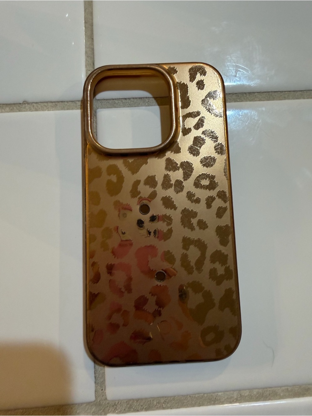 Loopy Case Metallic Gold Leopard Print Phone Case